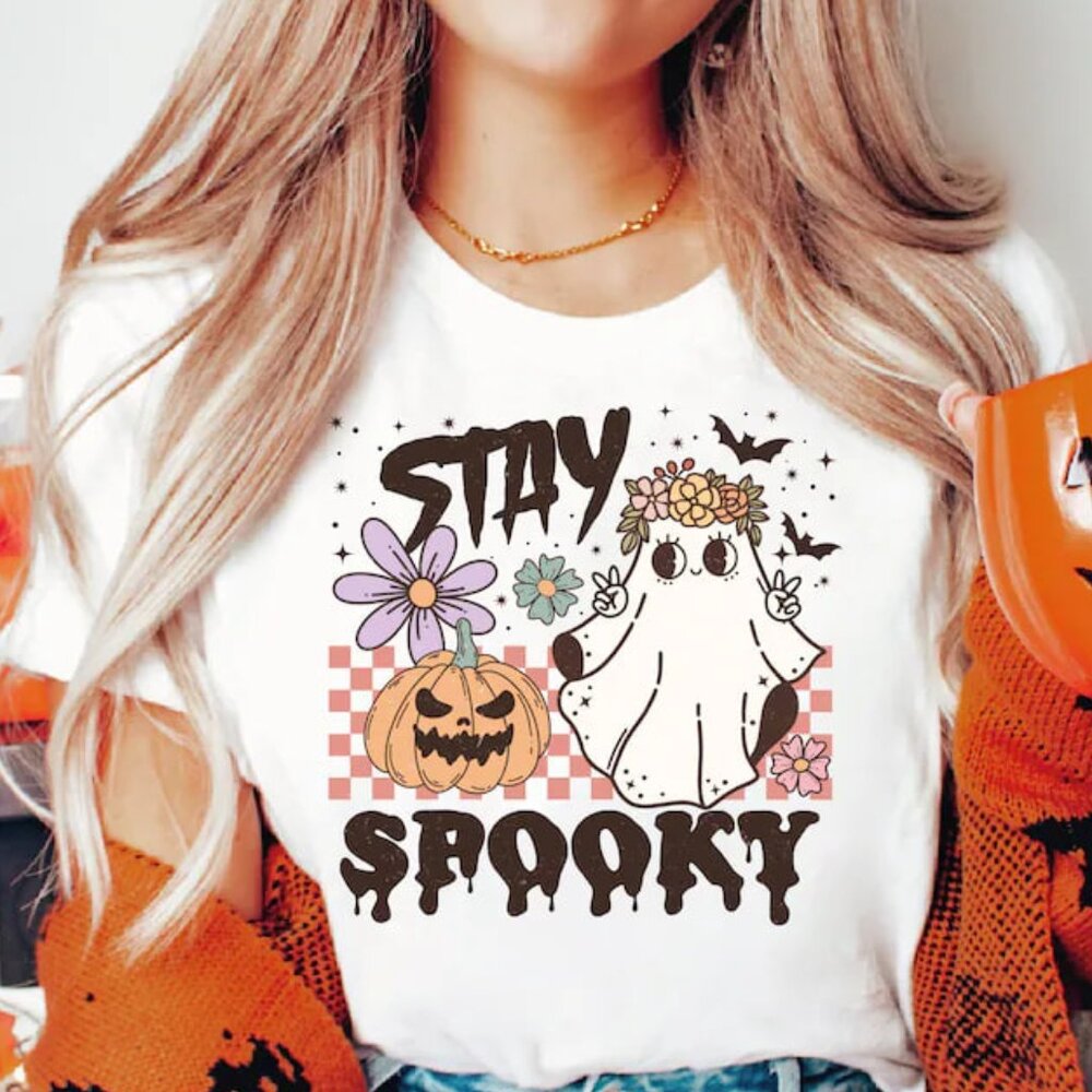 Stay Spooky Ghost Shirt, Halloween Tshirt, Halloween Gift, Halloween Tee - Picture 1 of 4